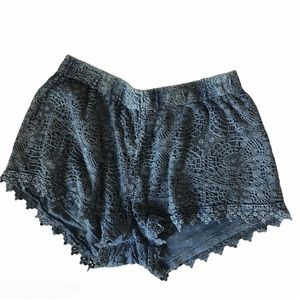 BOGO Indigo Rein blue crochet shorts